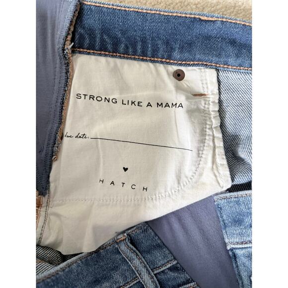 HATCH Collection The Crop Maternity Jeans Raw Hem Indigo Wash Women's Size 29 - Picture 12 of 12